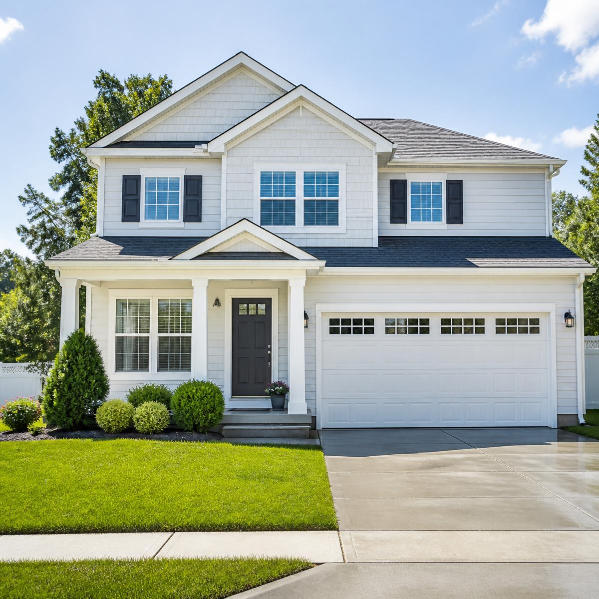 Freshly washed two-story home with a spotless driveway in Palmerton, PA